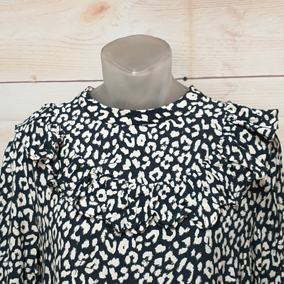 Zara tiered Babydoll Dress Leopard Print Size L - Picture 5 of 10